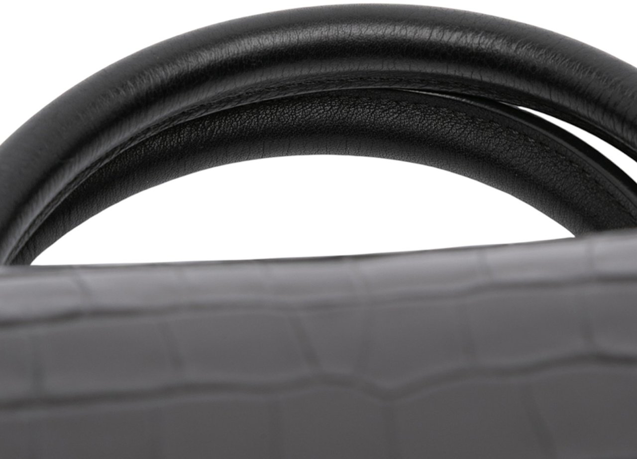 Givenchy Croc Embossed Calfskin Obsedia Satchel Zwart