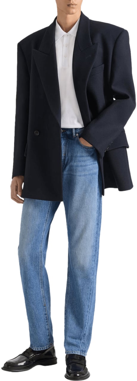 Givenchy Rechte denim met couturenaad, blauw Blauw