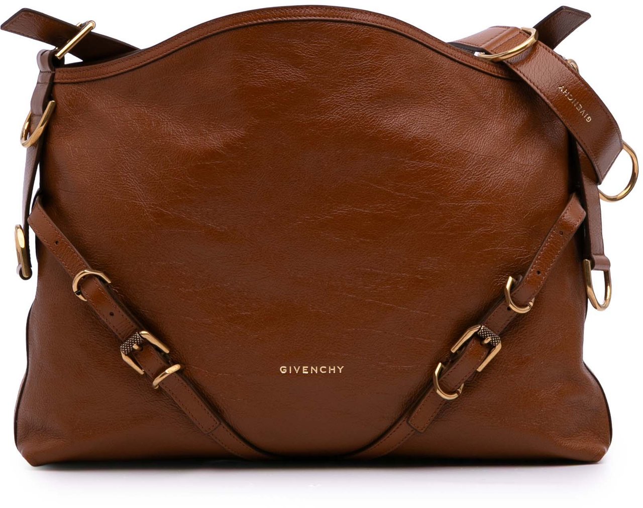 Givenchy Medium Leather Voyou Crossbody Bruin