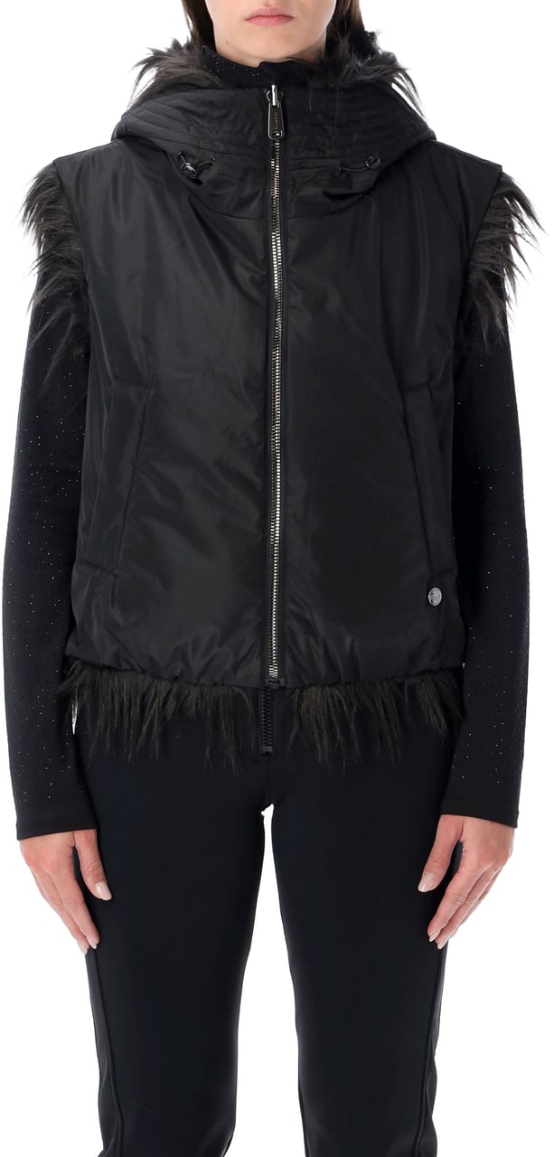 Goldbergh Yara Vest Fur Nero Zwart