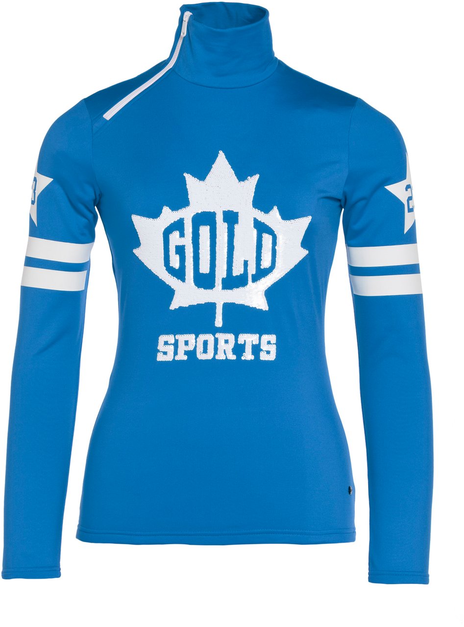 Goldbergh Maple Leaf Ski Pully Electric Blue Blauw
