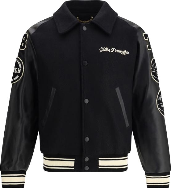 Golden Goose Black Wool Oves Aries Bomber Zwart