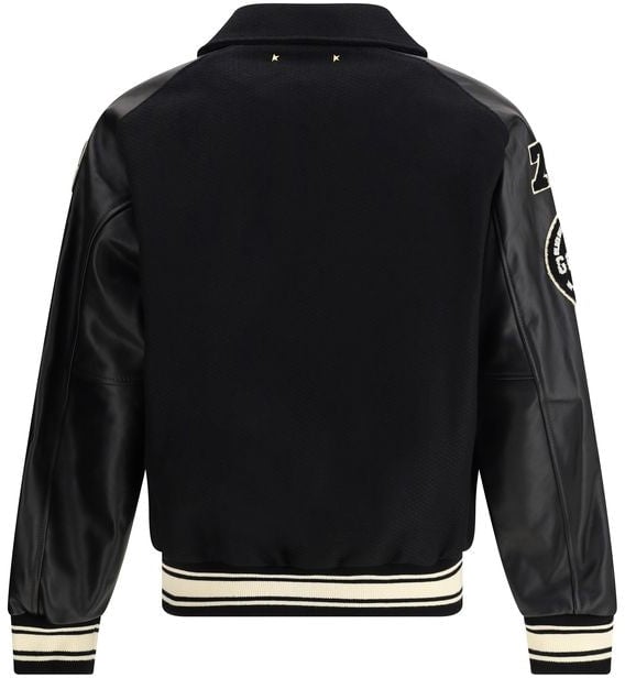 Golden Goose Black Wool Oves Aries Bomber Zwart