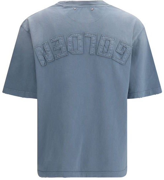 Golden Goose Golden Goose Blue Cotton T-Shirt Goud