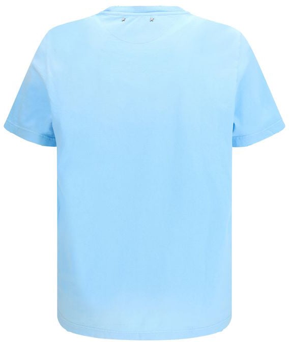 Golden Goose Golden Goose Blue Cotton T-Shirt Blauw