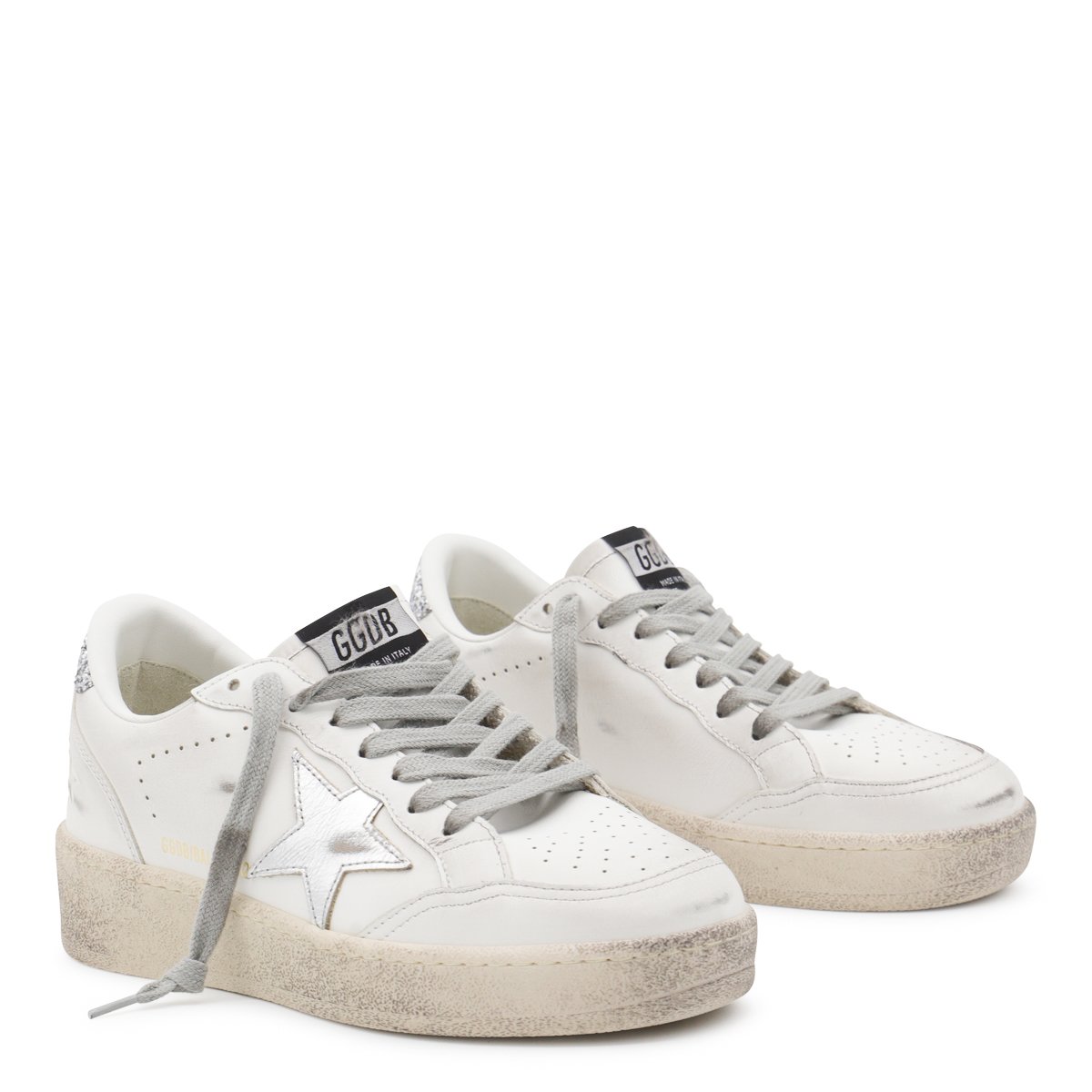 Golden Goose Ballstar Smooth Leather Sneakers Zilver