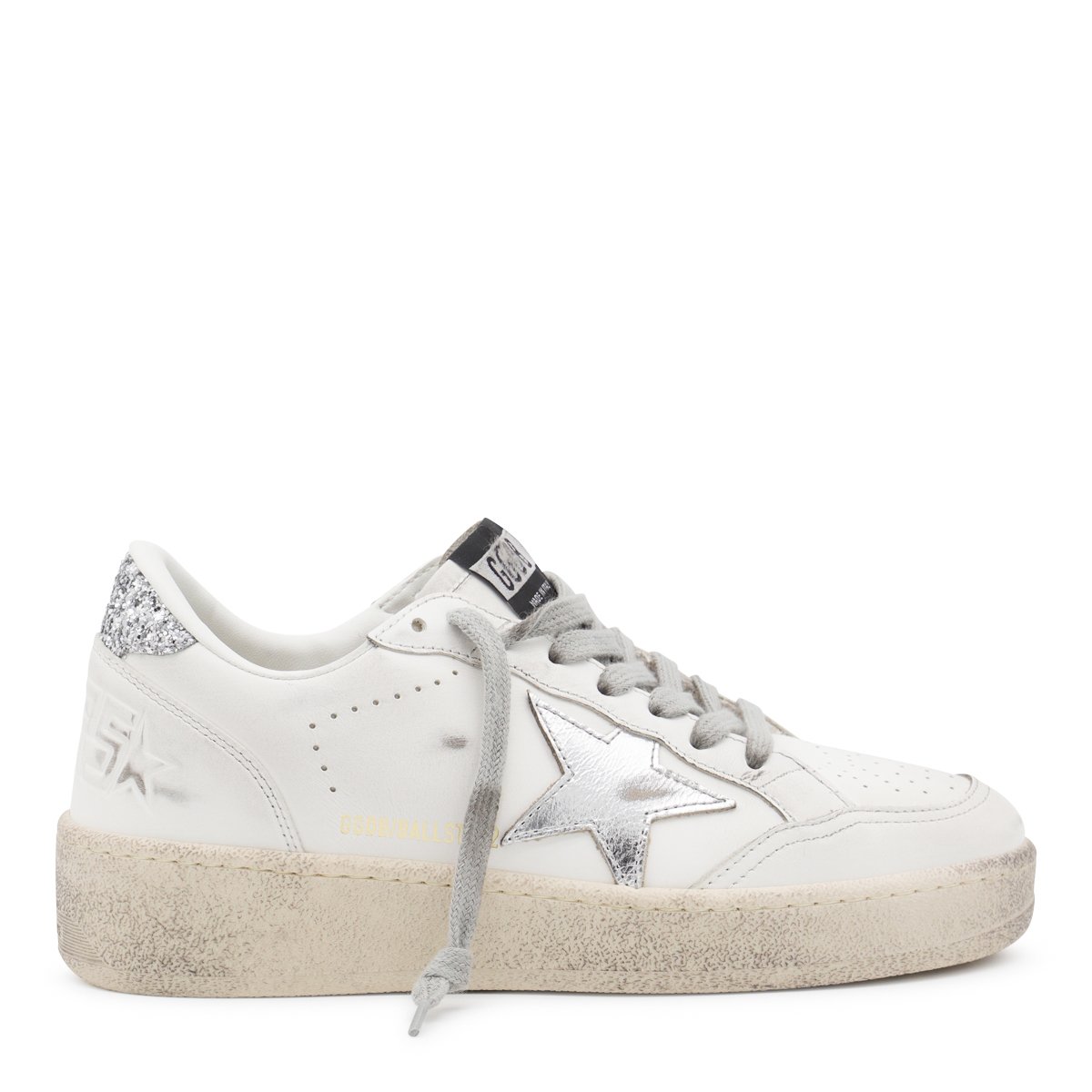 Golden Goose Ballstar Smooth Leather Sneakers Zilver