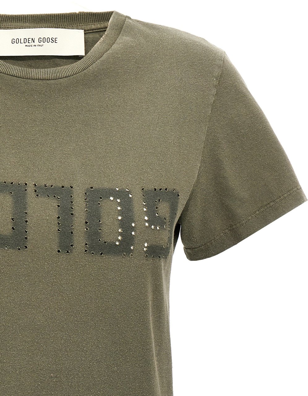 Golden Goose Bicolor Cotton T-Shirt Groen