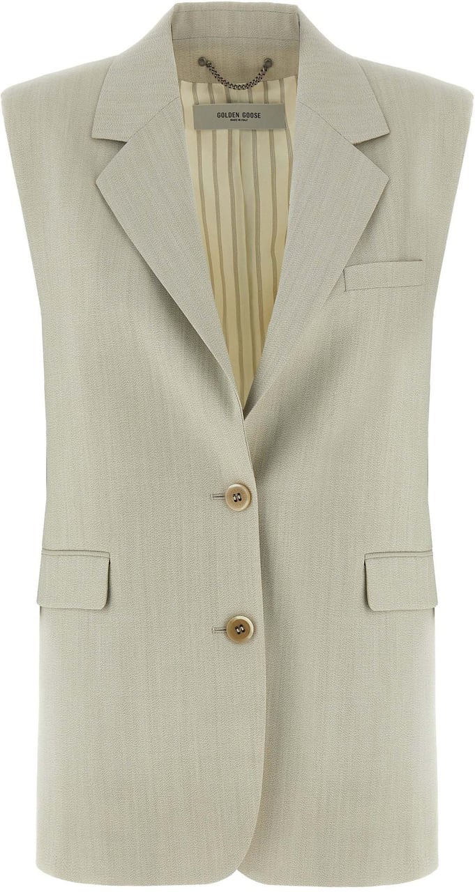 Golden Goose Beige Virgin Wool Sleeveless Jacket Beige