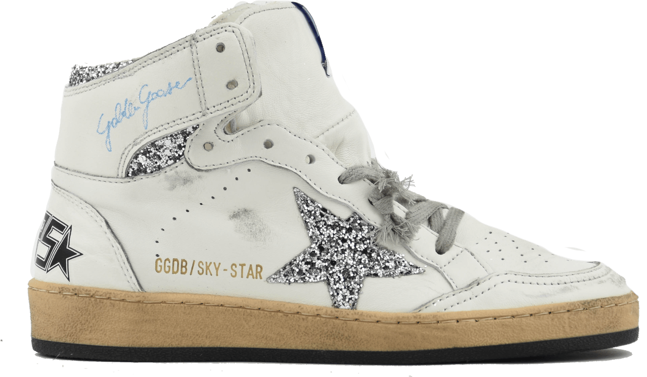 Golden Goose Sky Star White Silver Wit