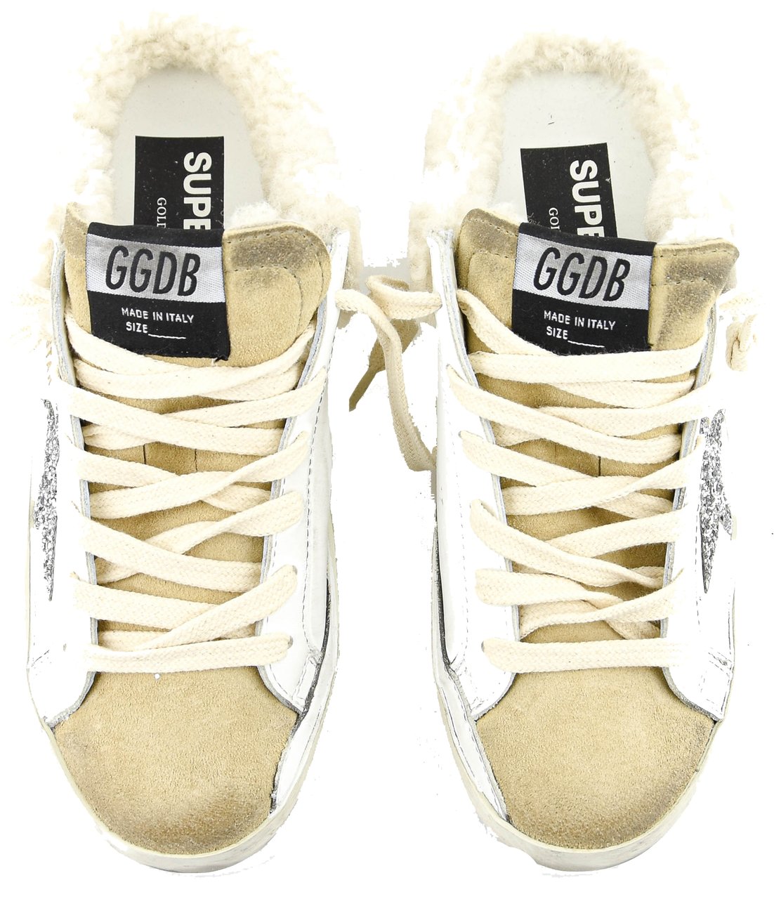 Golden Goose Super Star Sabot White Silver Wit
