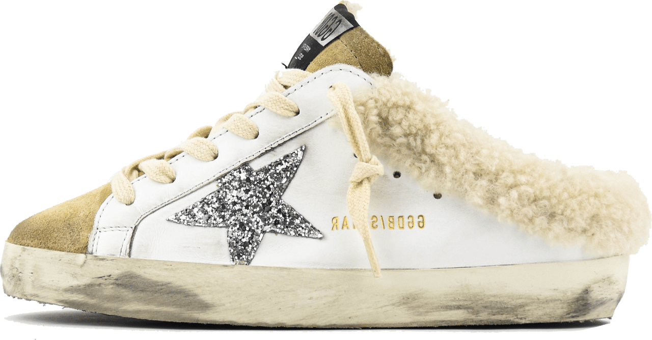 Golden Goose Super Star Sabot White Silver Wit