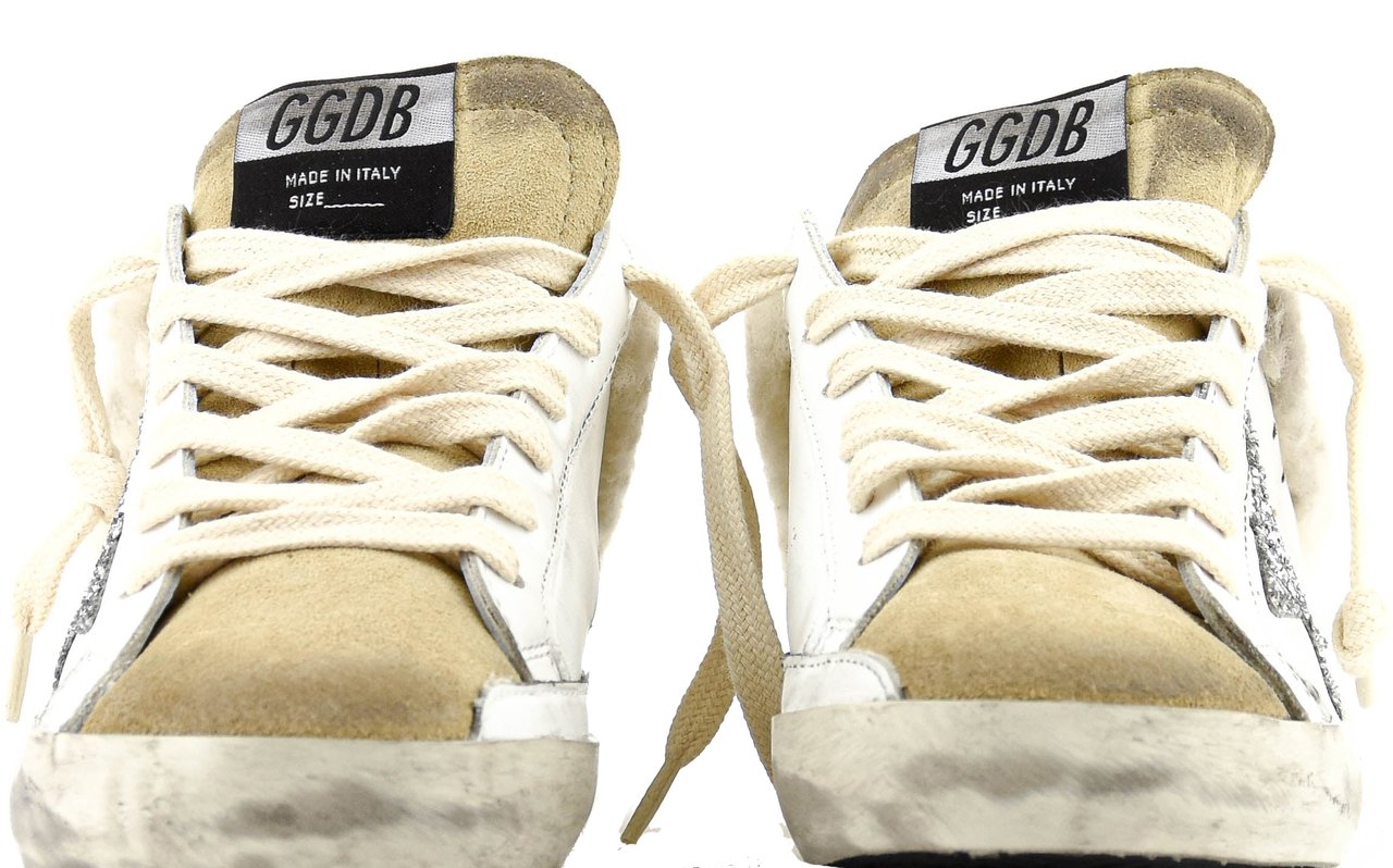 Golden Goose Super Star Sabot White Silver Wit