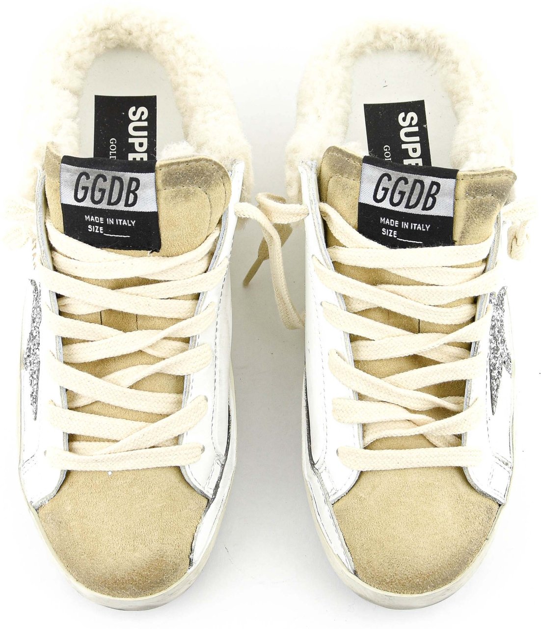 Golden Goose Super Star Sabot White Silver Wit