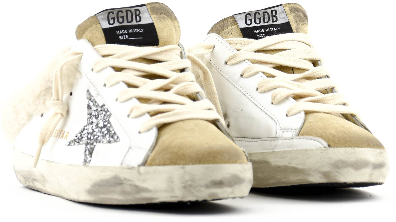 Golden Goose Super Star Sabot White Silver Wit