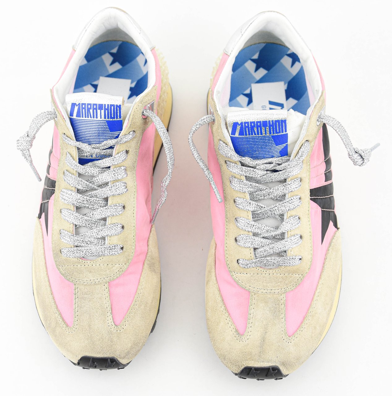 Golden Goose Running Marathon Pink Gold Silver Roze