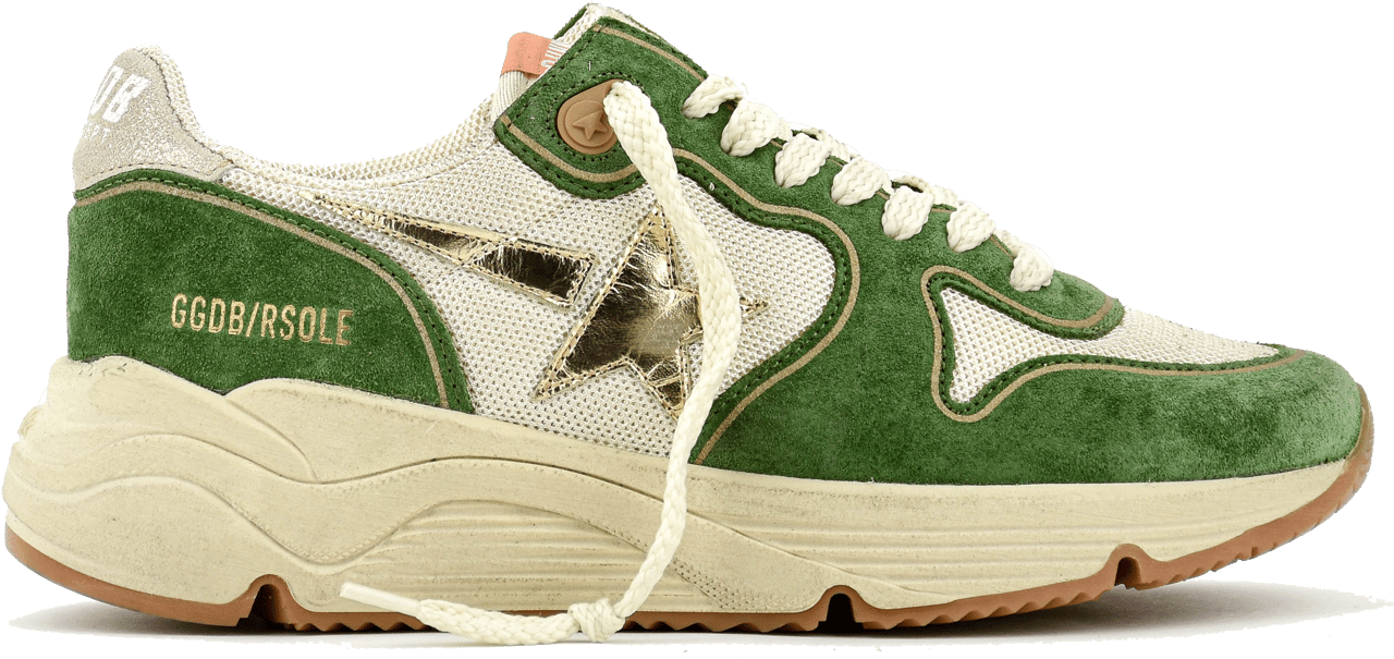 Golden Goose Running Sole White Green Groen