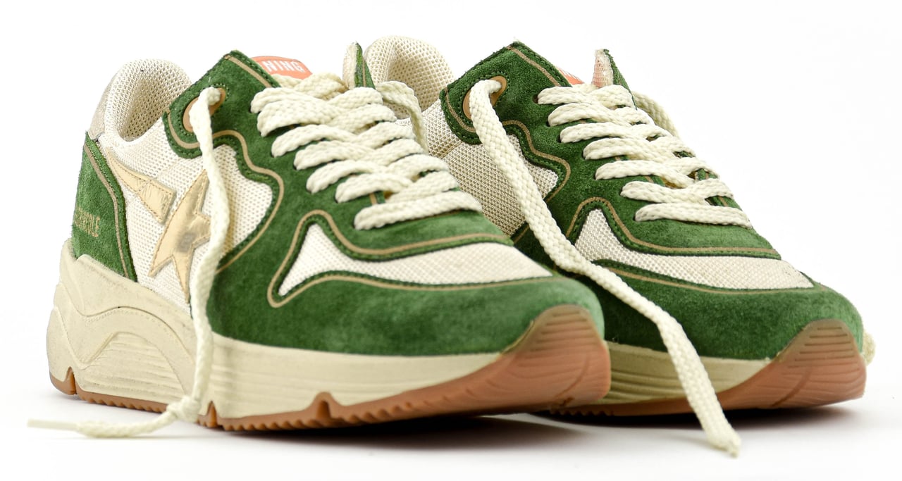 Golden Goose Running Sole White Green Groen