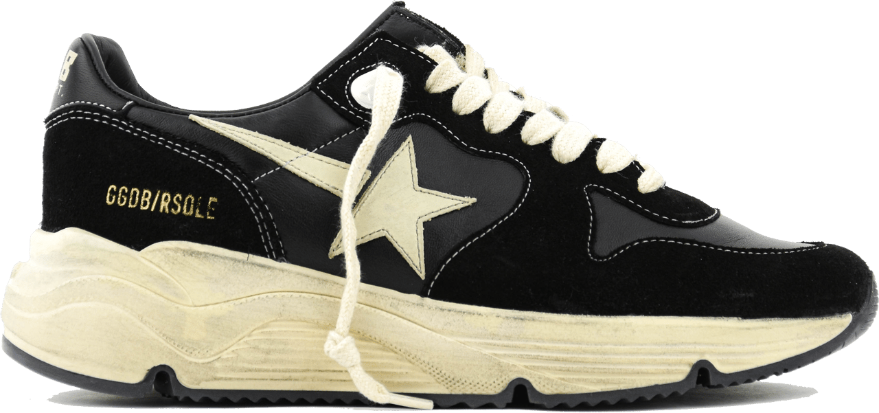 Golden Goose Running Sole Black White Zwart