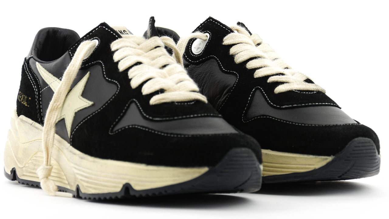 Golden Goose Running Sole Black White Zwart