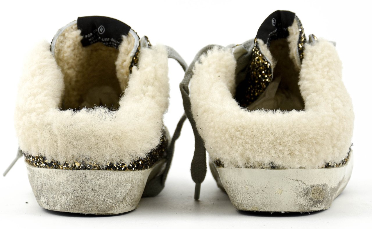 Golden Goose Superstar Sabot Black Gold Glitter Zwart
