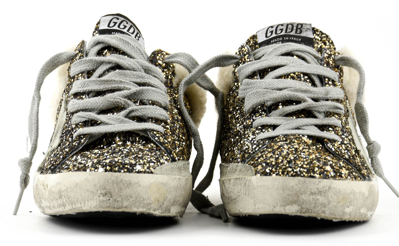 Golden Goose Superstar Sabot Black Gold Glitter Zwart