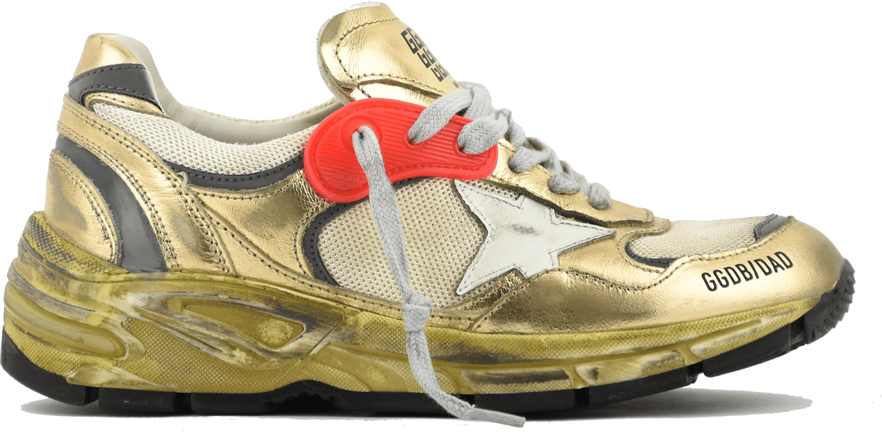 Golden Goose Running Dad Gold Cream Goud