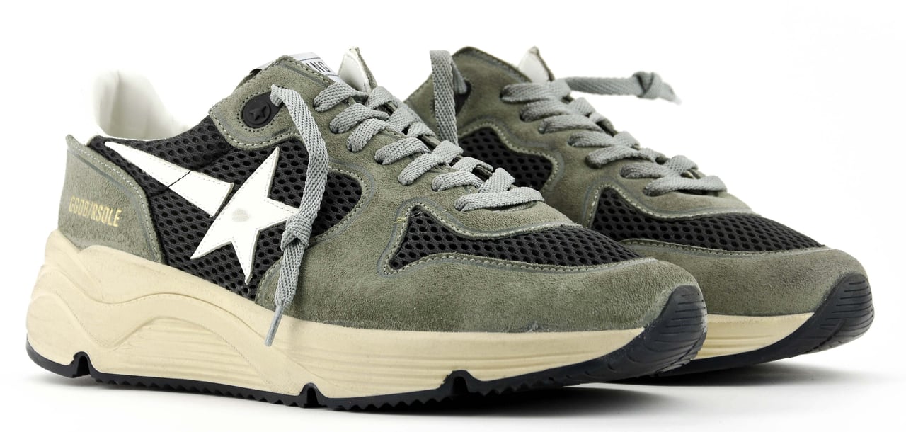 Golden Goose Running Sole Green Grey White Grijs