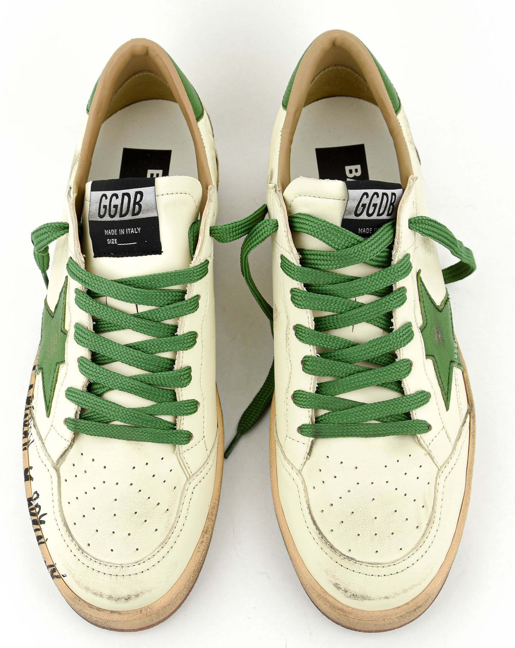Golden Goose Ball Star White Green Wit