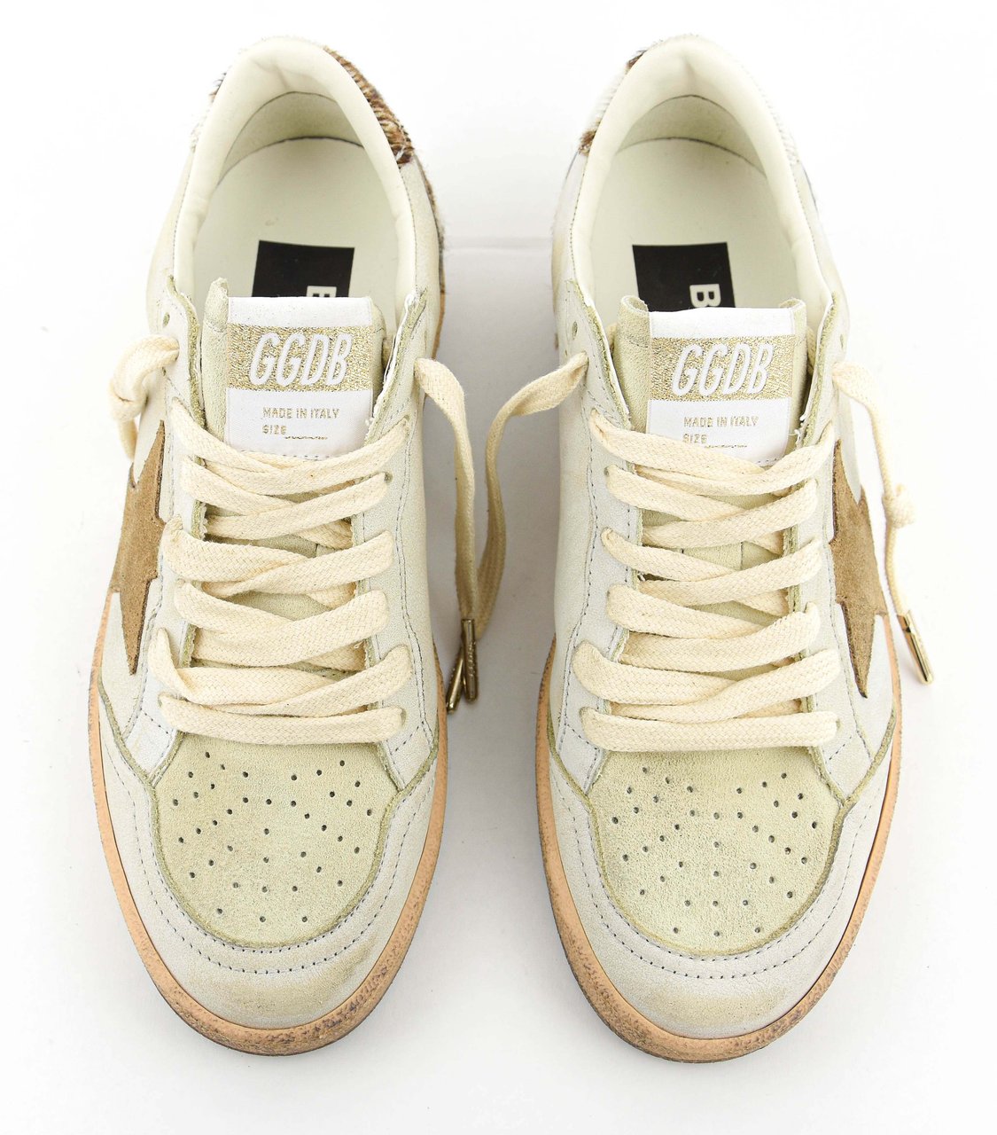 Golden Goose Ballstar White/egg/caramel Bruin