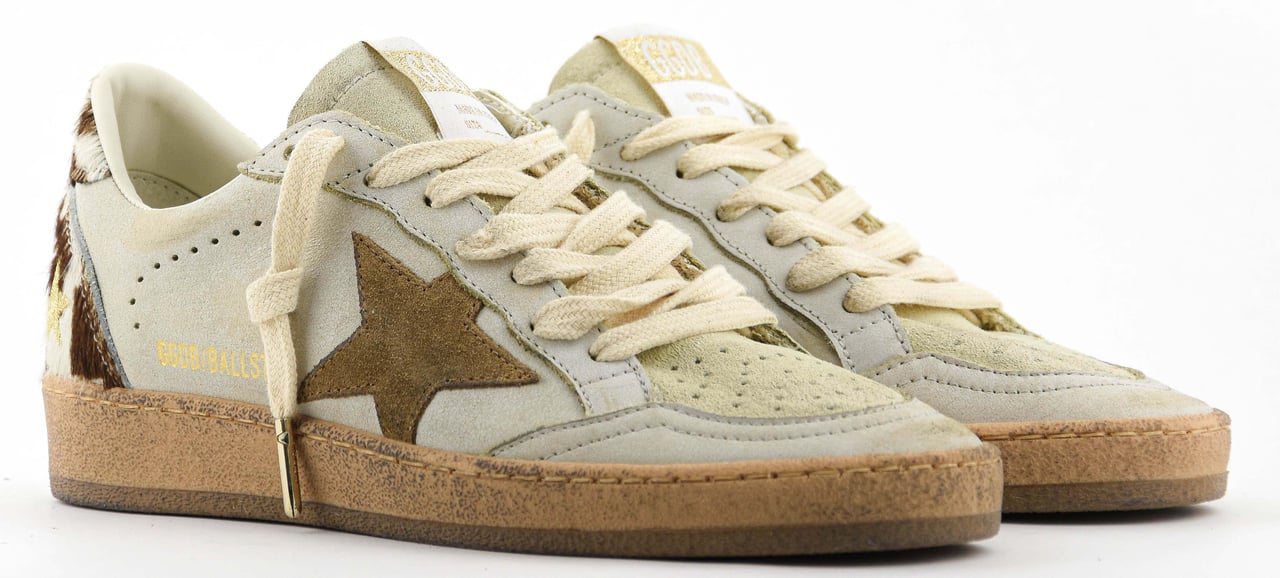 Golden Goose Ballstar White/egg/caramel Bruin
