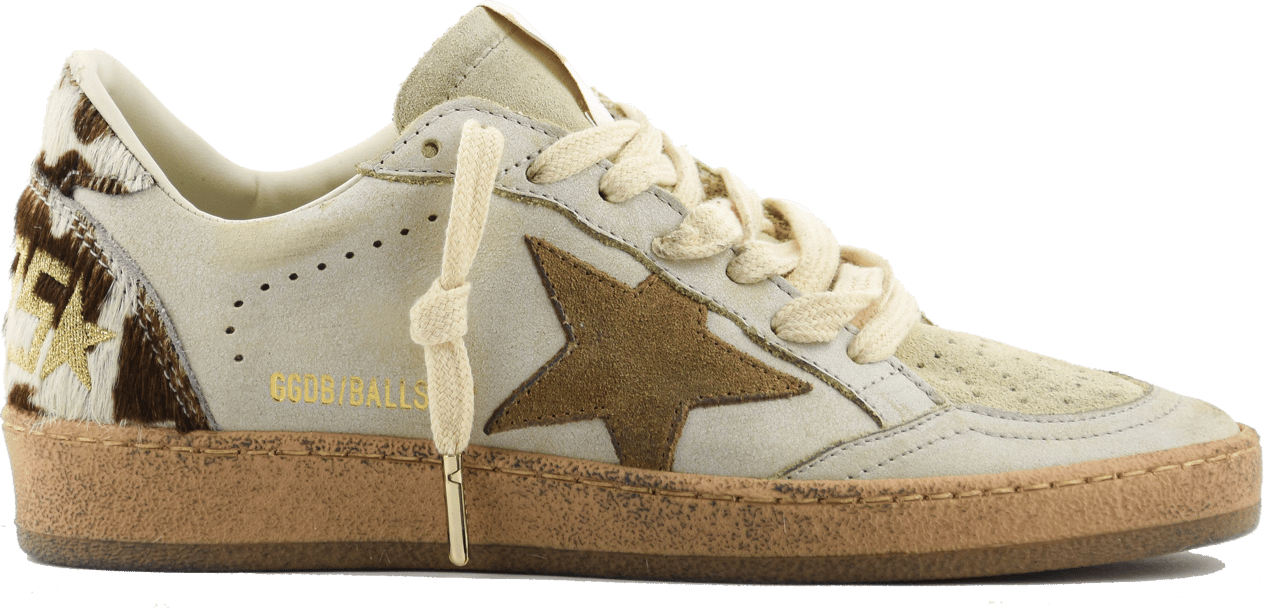 Golden Goose Ballstar White/egg/caramel Bruin