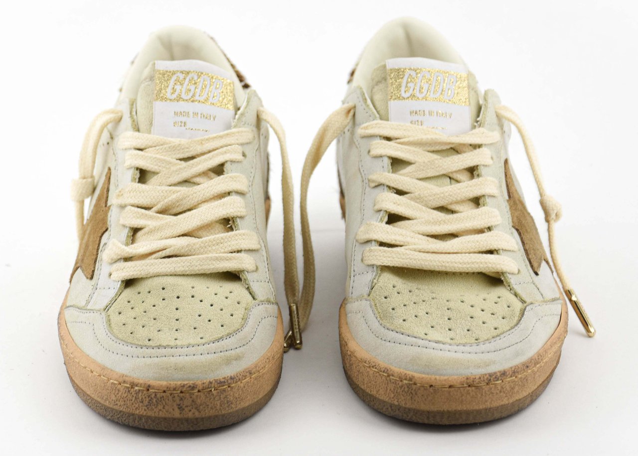 Golden Goose Ballstar White/egg/caramel Bruin