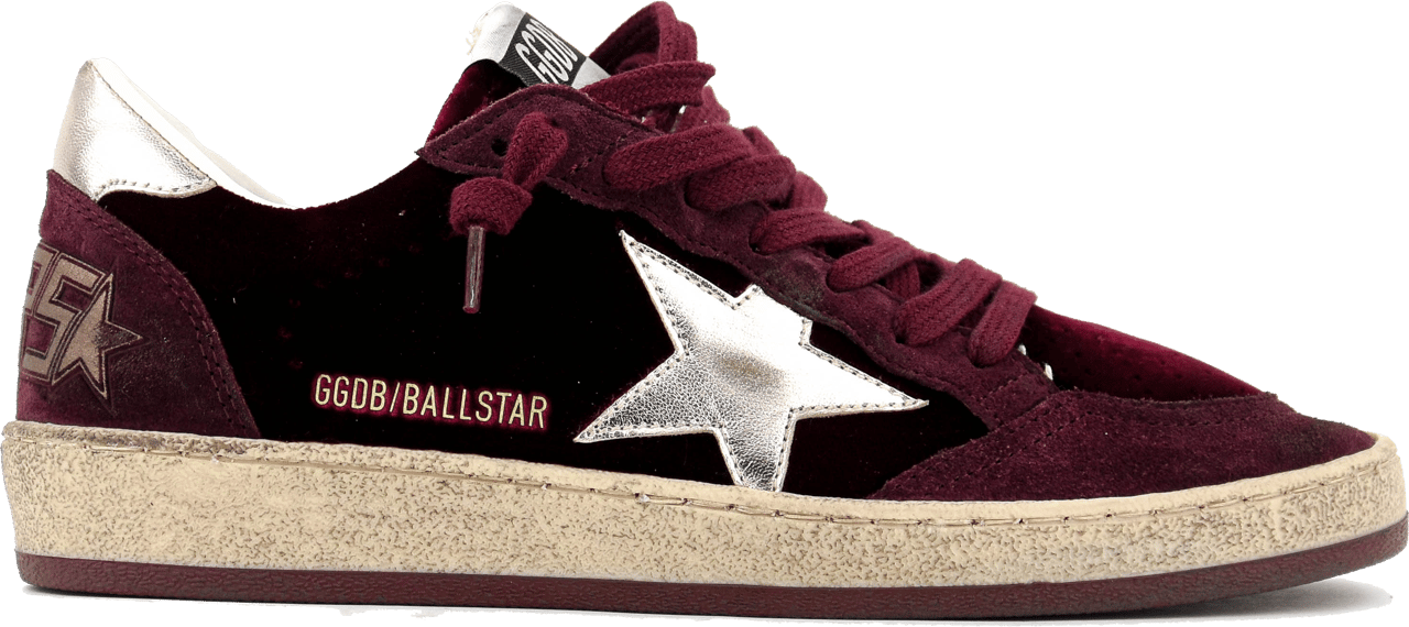 Golden Goose Ball Star Velvet Red Rood
