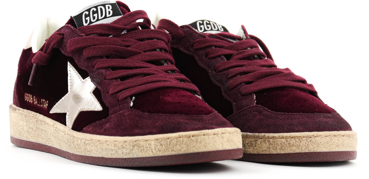Golden Goose Ball Star Velvet Red Rood