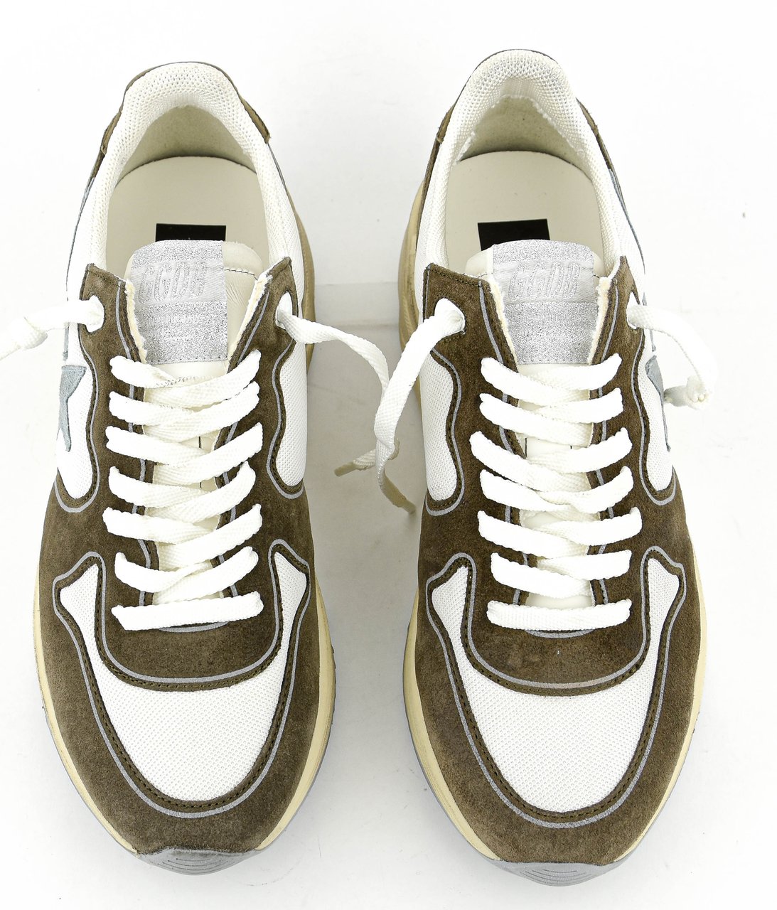 Golden Goose Running Sole White/green Wit