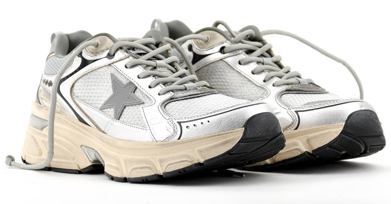 Golden Goose Lightstar Silver Beige Zilver