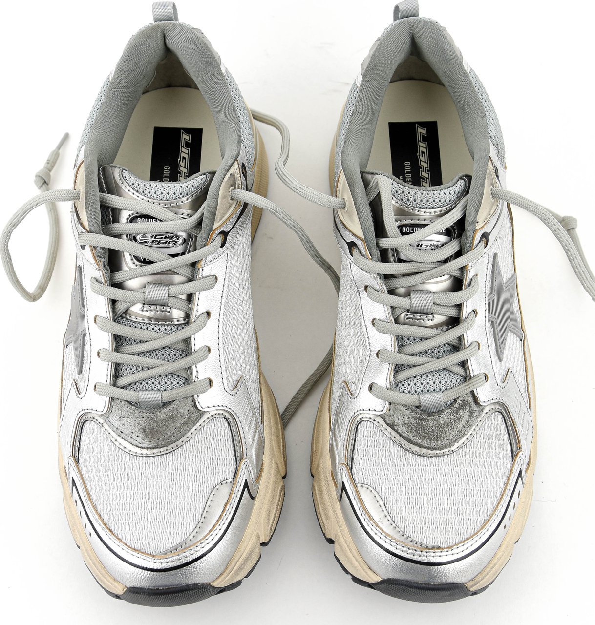Golden Goose Lightstar Silver Beige Zilver