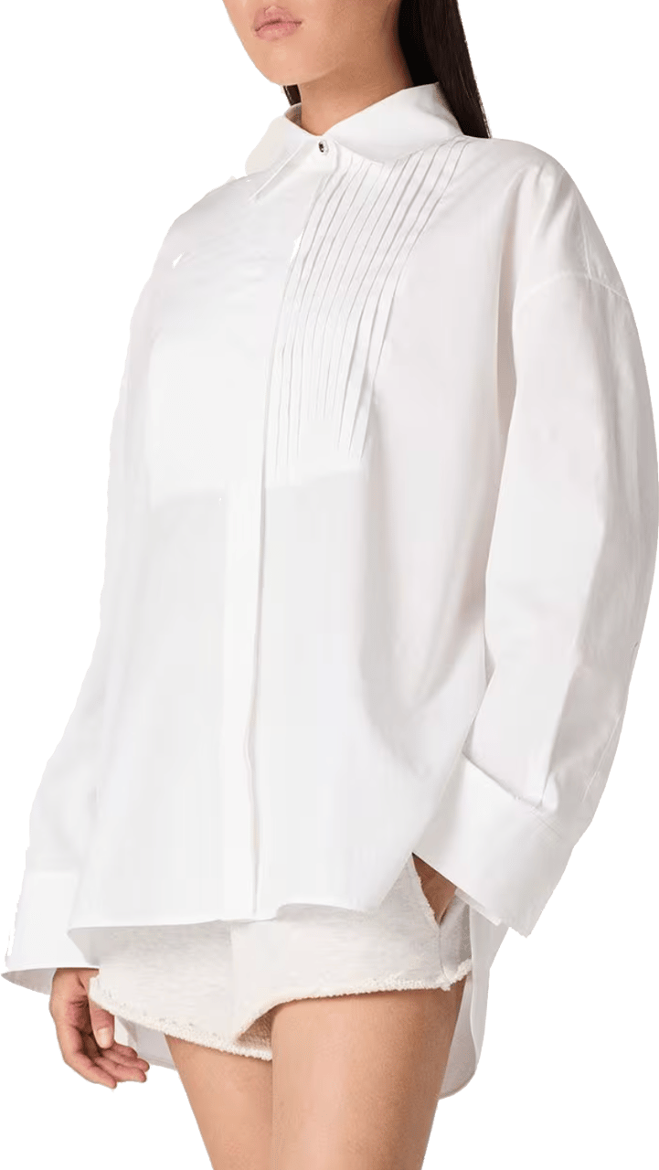 Golden Goose Over Shirt White Pleated Details Wit