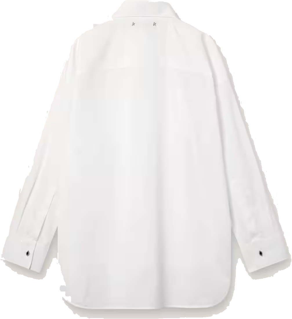 Golden Goose Over Shirt White Pleated Details Wit