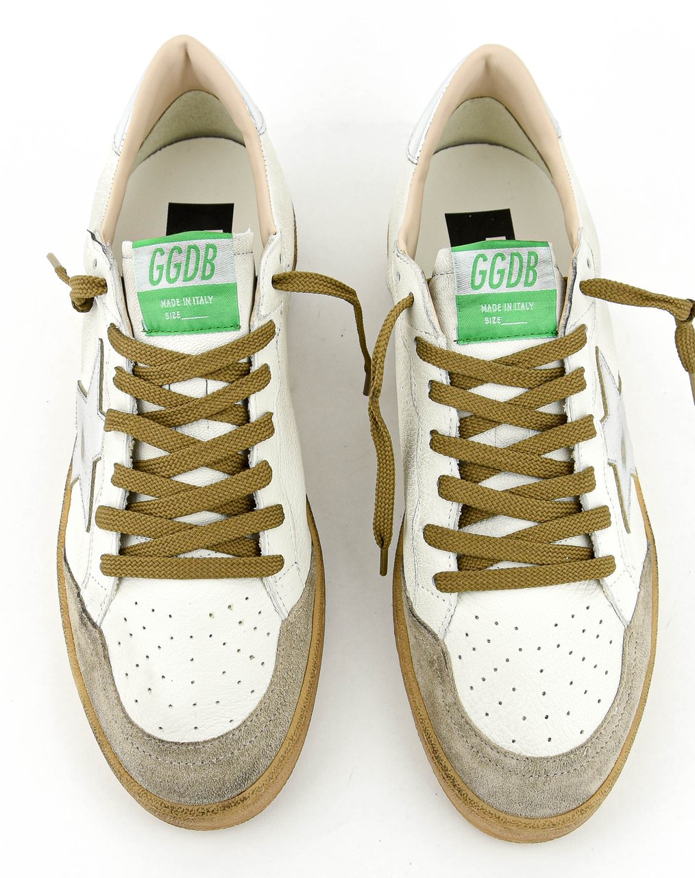 Golden Goose Ball Star White Beige Silver Wit