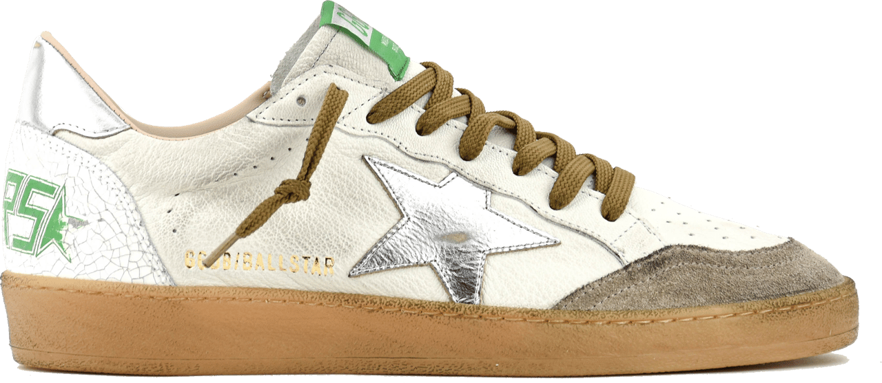 Golden Goose Ball Star White Beige Silver Wit
