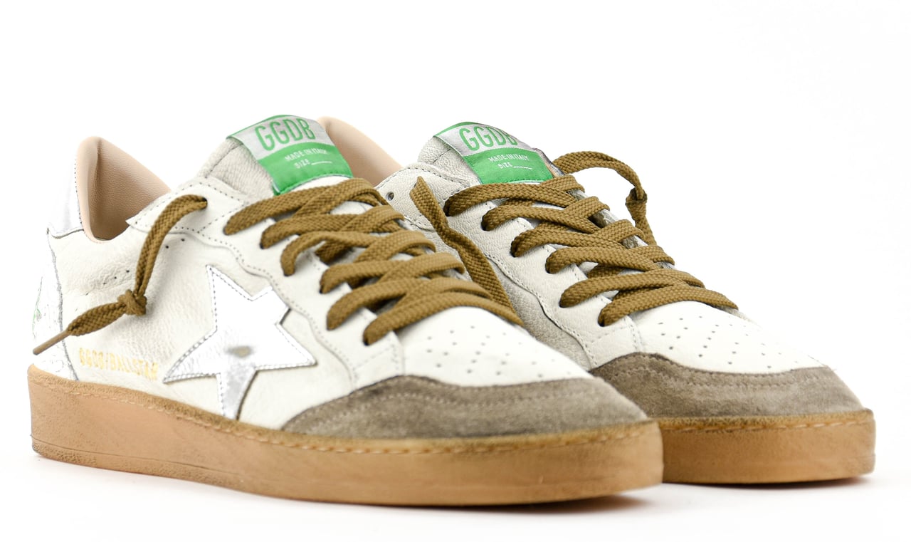 Golden Goose Ball Star White Beige Silver Wit