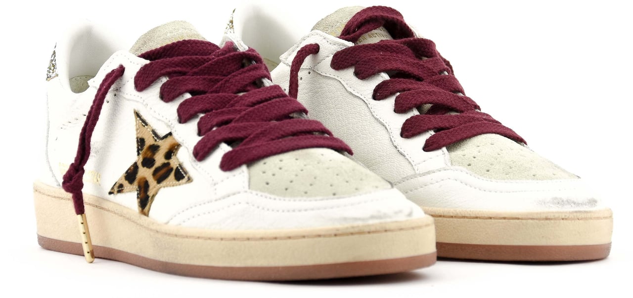 Golden Goose Ball Star White Grey Leopard Wit