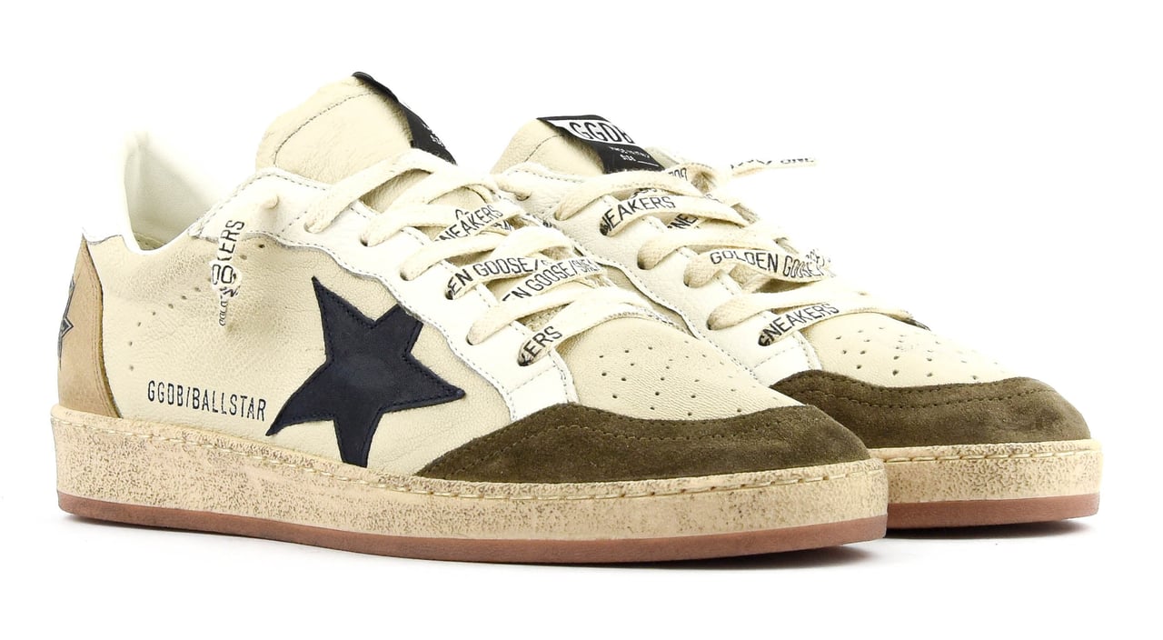 Golden Goose Ballstar Cream White Blue Wit