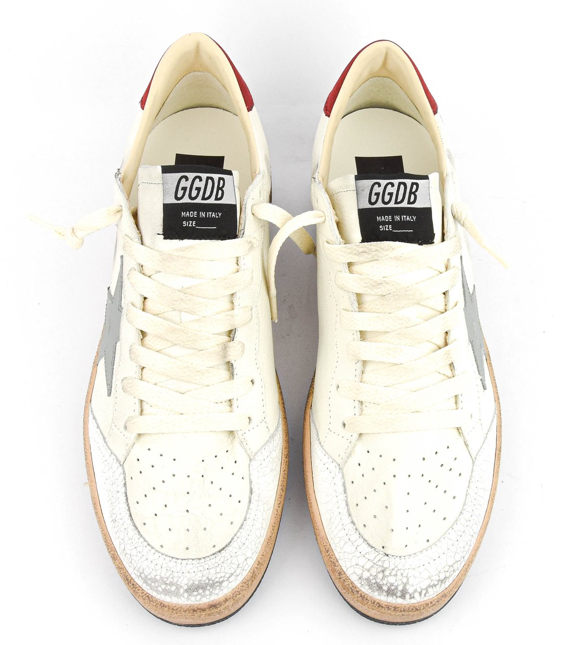 Golden Goose Ballstar White Grey Red Wit