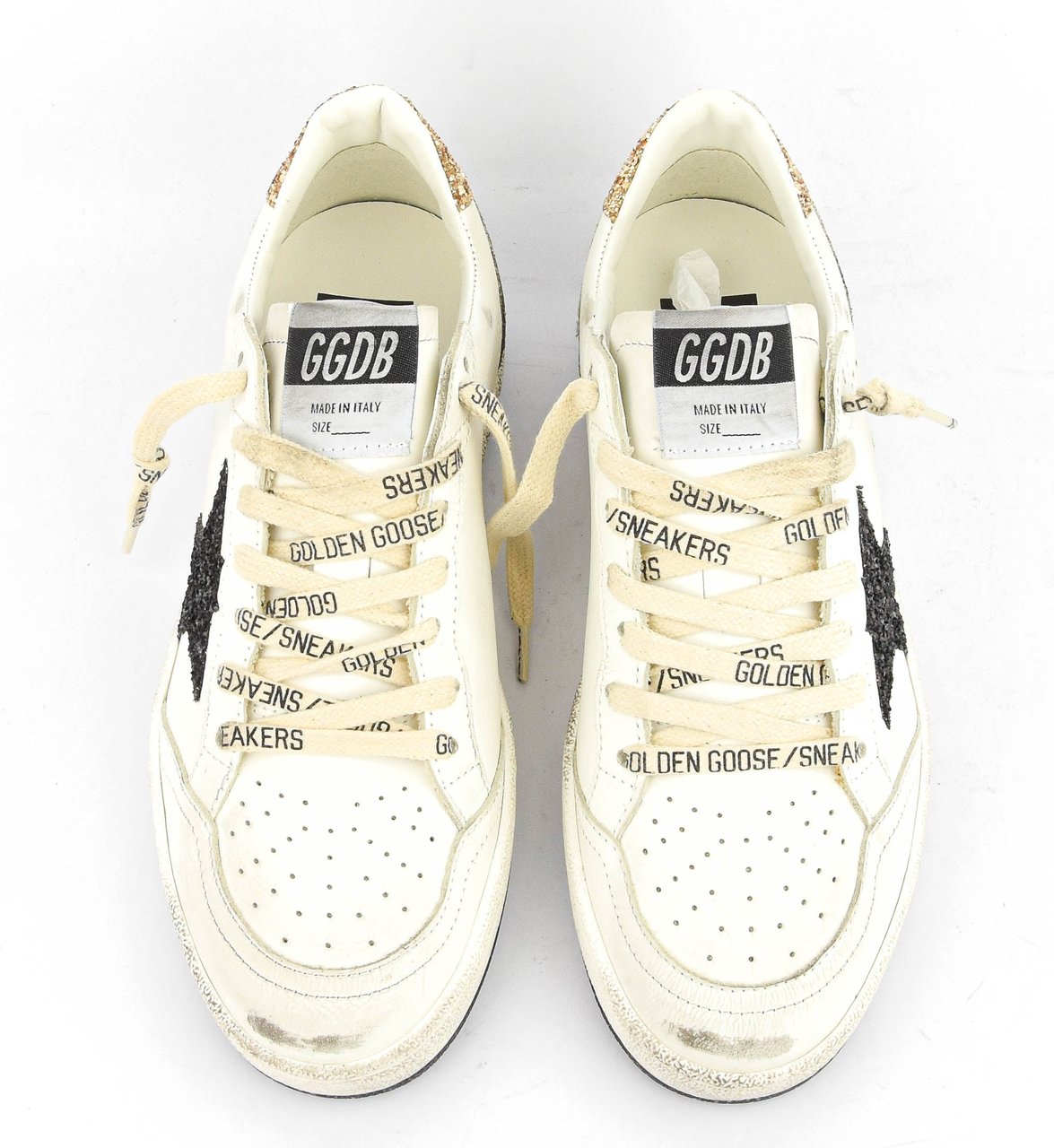 Golden Goose Ballstar White/black/gold Wit