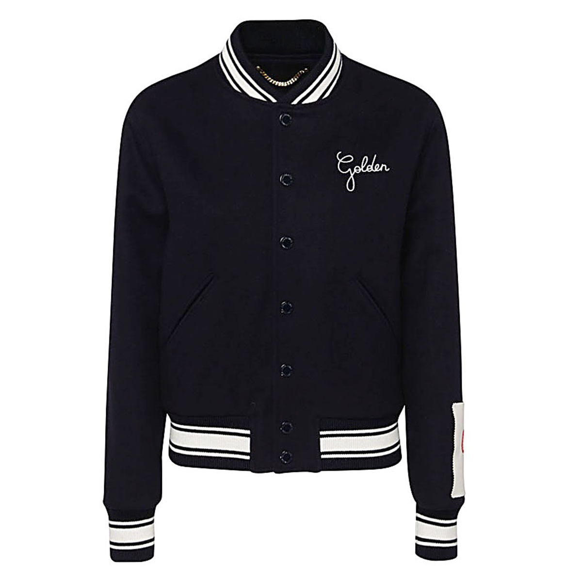 Golden Goose Black Wool Blend Bomber Jacket Zwart
