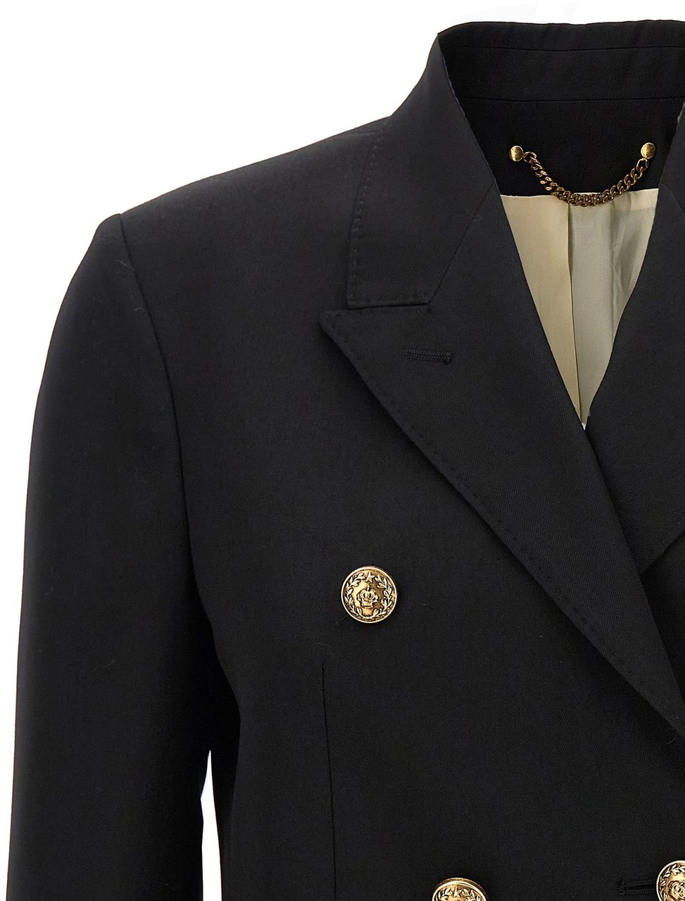 Golden Goose Black Virgin Wool Blazer Zwart