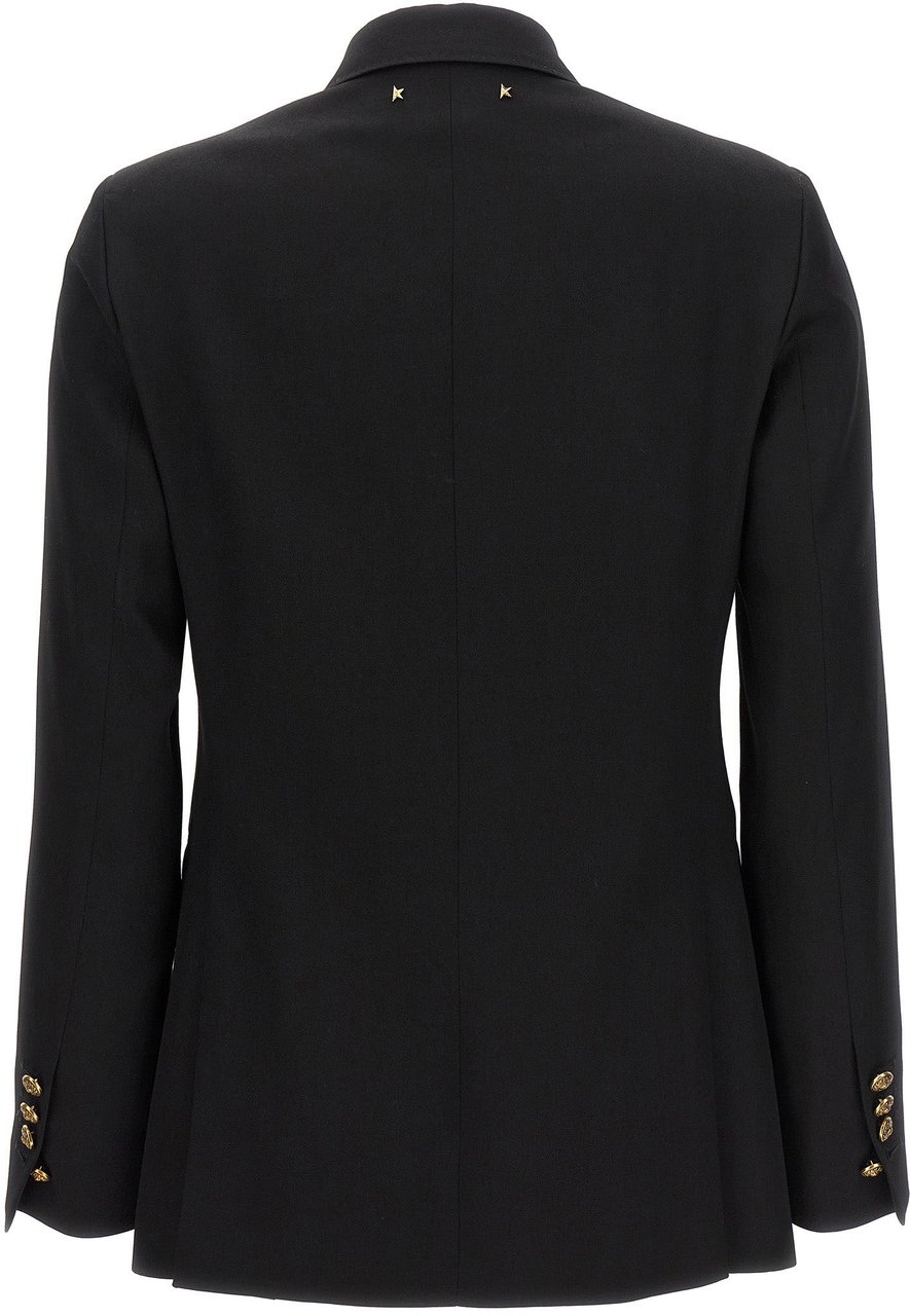 Golden Goose Black Virgin Wool Blazer Zwart